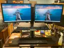 2- 24" Dell LCD Monitors with Ergotron Variadesk and Keyboard- Local pick up only