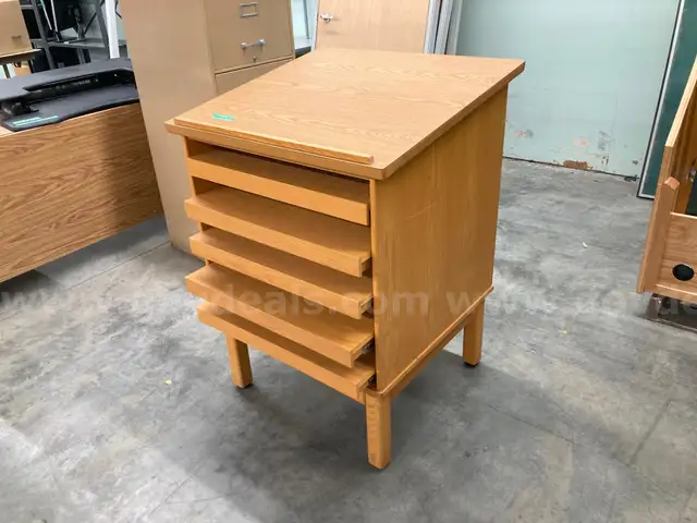 5 Drawer Podium Style Pedestal