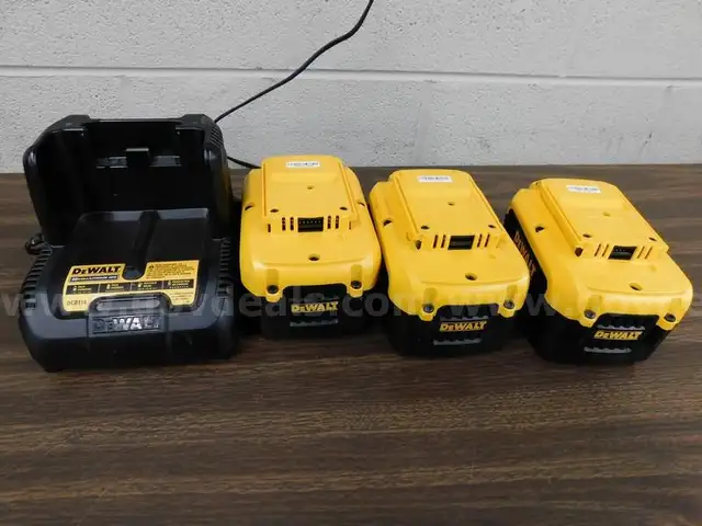 3 Dewalt Batteries & Charger - A12