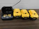3 Dewalt Batteries & Charger - A12