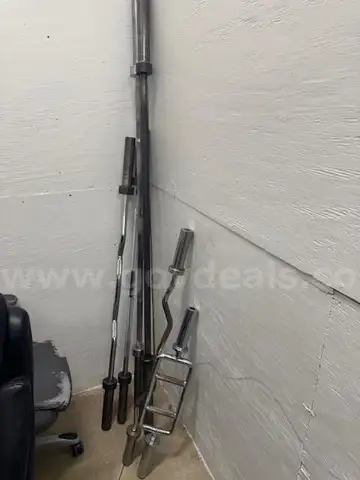 Various weight barbells