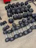 FULL SET OF DUMBBELLS from 5lb to 100lb pairs.