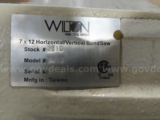 Wilton 3410 Horizontal/vertical bandsaw (pickup/inspection by appointment only)