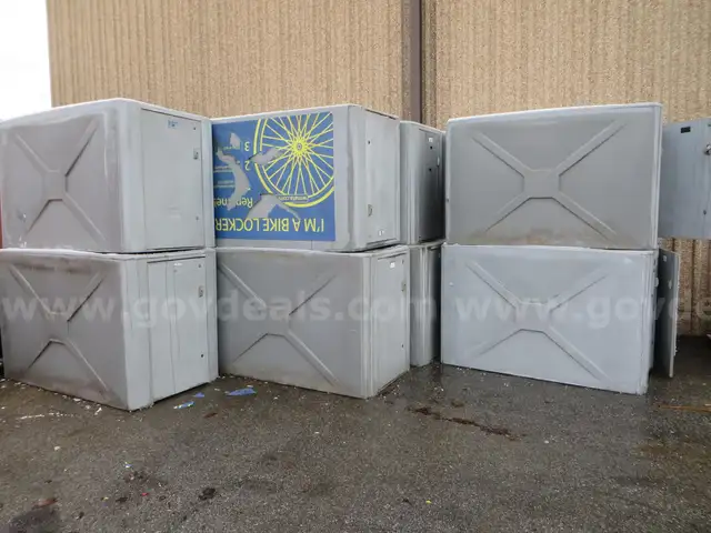 6 used American Bicycle Security bike lockers