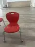 CHAIRS PLASTIC STACKABLE ON WHEELS THIS LOT OF 12 LOT # 251124-3