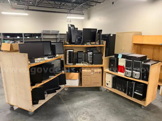 Lot of Misc. Computers, Keyboards, Monitors, Surge Outlets, Cords Etc.