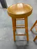 Set of  2 Wooden Cushioned Stools