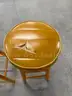 Set of  2 Wooden Cushioned Stools