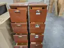 Set of 2 Wooden Filing Cabinets