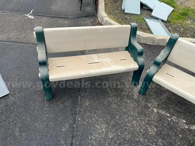 Plastic Outdoor Benches (2CT) (ID #12039) (25-4447-9) 89099