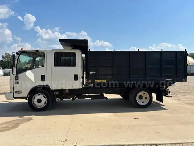 2013 Isuzu NPR Crew Cab 12 Ft Landscaping Dump Truck