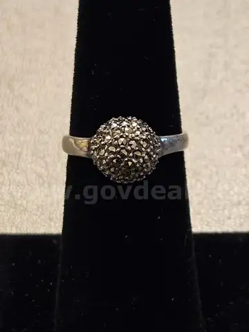 Silver Ring with Black Stones