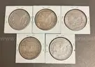 Lot of 5 Morgan Silver Dollar Coins- 1921, 1921, 1921, 1884, 1889