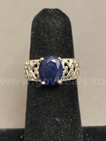 Silver Ring with Blue Stone
