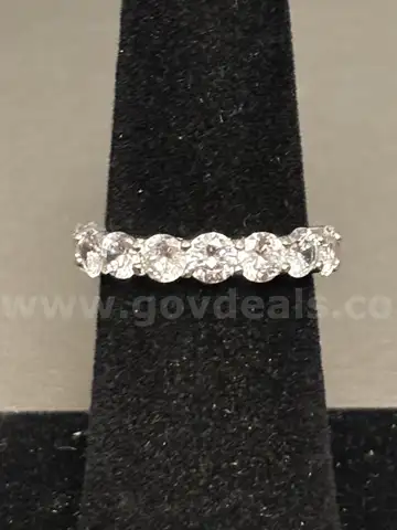 Silver Ring with White Stone