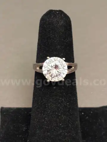 Silver Ring with White Stone