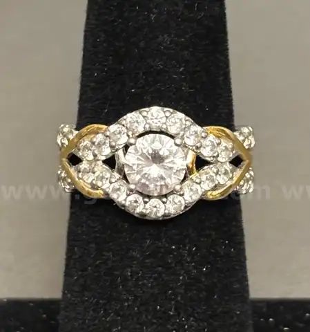 Silver Ring with White Stone
