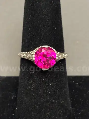 Silver Ring with Pink Stone