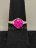 Silver Ring with Pink Stone