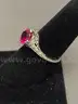 Silver Ring with Pink Stone