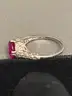 Silver Ring with Pink Stone