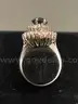 Silver Ring with Green &#x26; White Stone