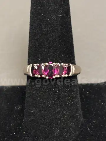 Silver Ring with Pink Stone