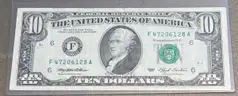 1993 $10 Ten Dollar Bill in Holder