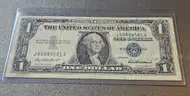 1957 Silver Certificate Dollar Bill in Holder