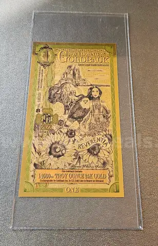 One Wyoming Goldback in Holder