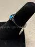 Silver Ring with Blue &#x26; White Stone
