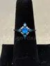 Silver Ring with Blue &#x26; White Stone