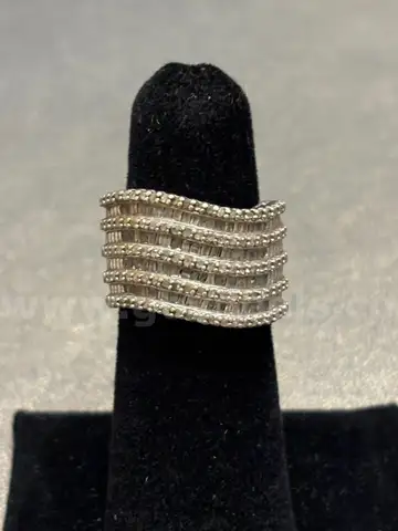 Silver Ring with White Stones