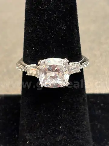 Silver Ring with White Stones