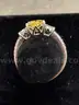 Silver Ring with Yellow &#x26; White Stones