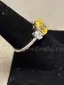 Silver Ring with Yellow &#x26; White Stones