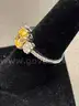 Silver Ring with Yellow &#x26; White Stones