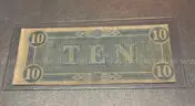 1864 Confederate Civil War Ten Dollar Bill in Holder $10