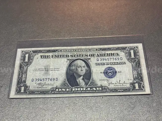 1935C - Silver Certificate Dollar Bill in Holder