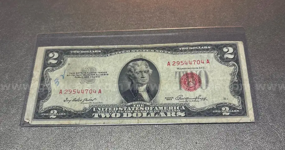 1953 -  2 Dollar Bill in Holder