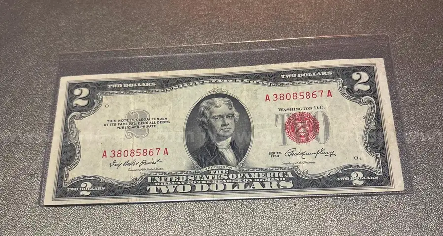 1953 -  2 Dollar Bill in Holder
