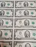 Uncut Roll of 2 Dollar Bills in Tube