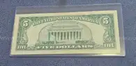 Red Note 1963 Five Dollar Bill in Holder