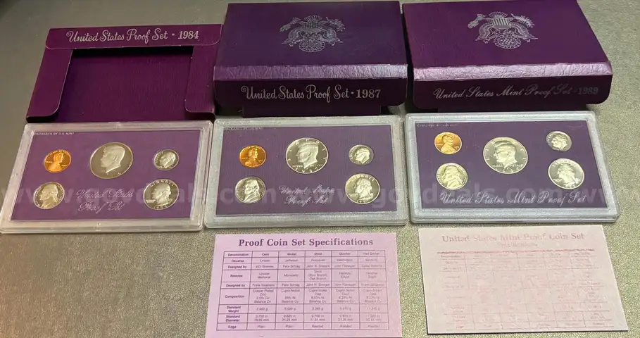 Lot of 3 Proof Coin Sets