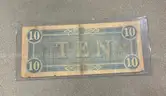 1864 Confederate Civil War Ten Dollar Bill in Holder $10