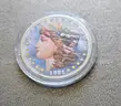Silver 1921 Colored Morgan Silver Dollar Coin