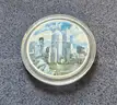 Sterling Silver Painted Eagle Dollar- 9/11 Memorial Coin Twin Towers
