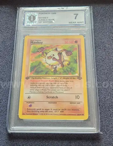 1999 Mankey 1st Edition Pokemon Card