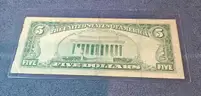 Red Note 1963 Five Dollar Bill in Holder