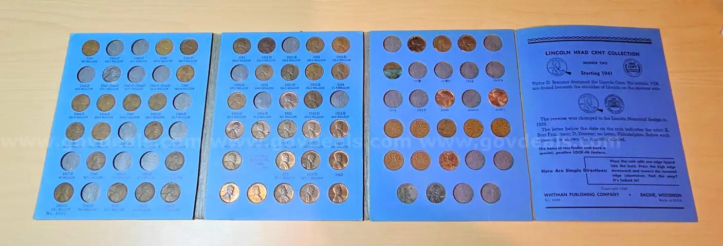 1941- Wheat Penny Book Set Collection with Steel Pennies